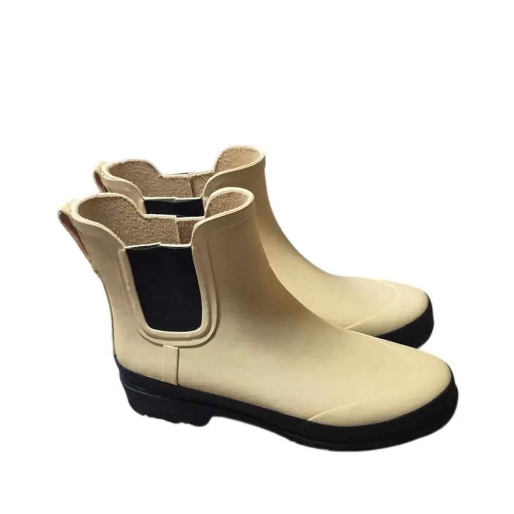 J Crew Chelsea Yellow Rain Boots For Women Size 8